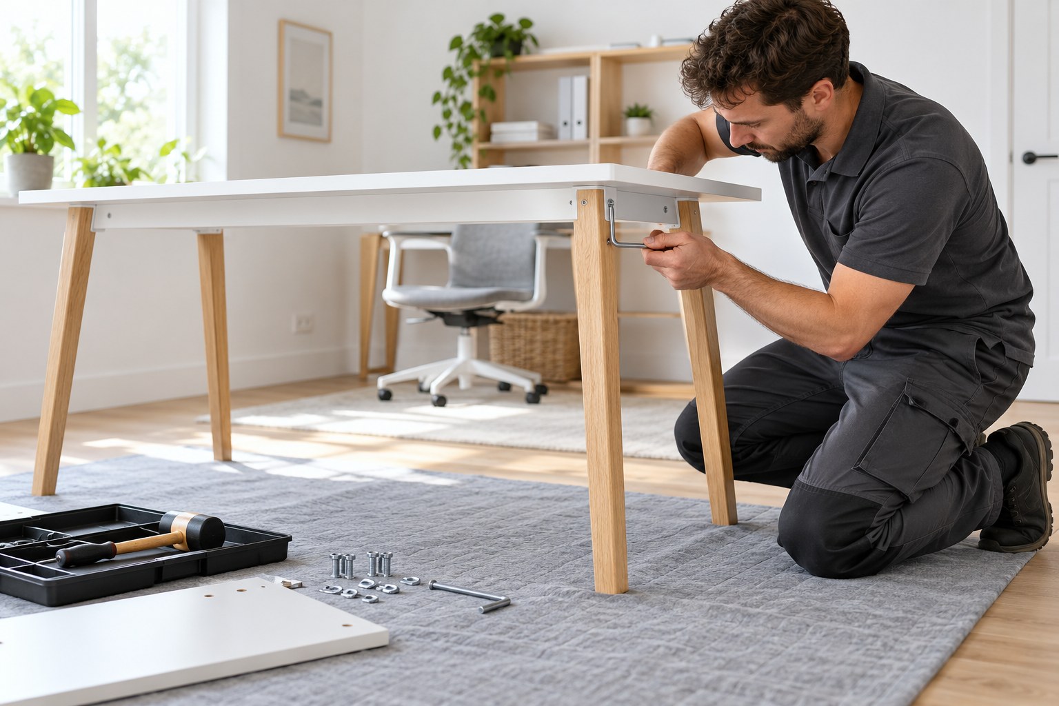 AI illustration of desk assembly